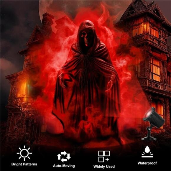 Halloween Projector Lights Outdoor Indoor Dynamic Ghost Skull Lights Decoration